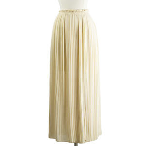 ▪️Nikki Rich | Cream Pleated Slit Front Maxi Skirt